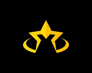 Obraz premium Golden knight spartan star logo