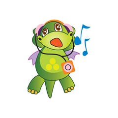 dragon listening music