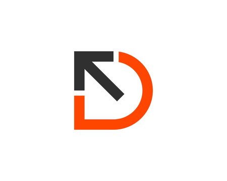 D Letter With Arrow Out Logo