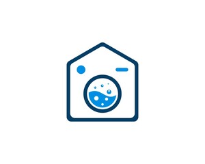 Laundry house with blue colors