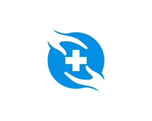 Helping hands medical symbol in the circle