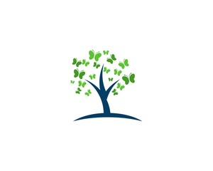 Tree with green butterfly