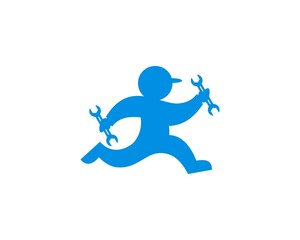 Repair man service logo