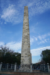 Istanbul / Turkey - December 10 2019: Walled Obelisk at Istanbul's Sultanahmet Square for tourist attraction