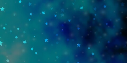 Light BLUE vector background with small and big stars. Shining colorful illustration with small and big stars. Design for your business promotion.