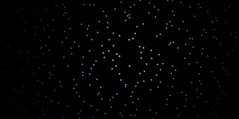 Dark Blue, Green vector background with colorful stars. Shining colorful illustration with small and big stars. Pattern for wrapping gifts.