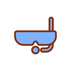 snorkel icon vector illustration filled outline style. summer icon set.