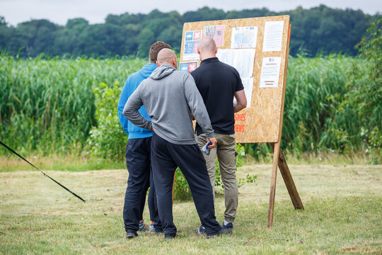 City Riga, Latvia. Run race, people were engaged in sports activities. Overcoming various obstacles and running.