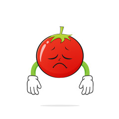 sad Tomato character on a white background -vector