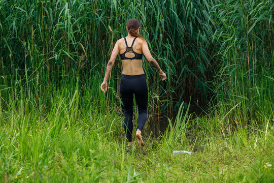 City Riga, Latvia. Run race, people were engaged in sports activities. Overcoming various obstacles and running.