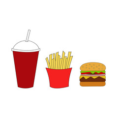 Fast food. Doodle element. Fast food Icon.Vector illustration.