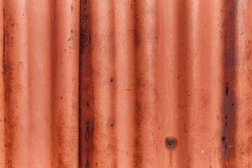 Rusty old corrugated iron sheet. Textile, abstract background