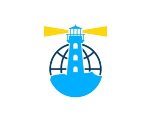 Combination lighthouse with globe