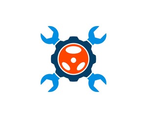 Gear and car steering with wrench