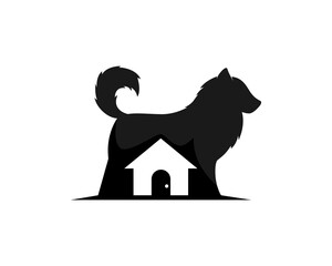 Pet house inside the dog shape