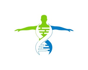 Healthy human DNA helix logo