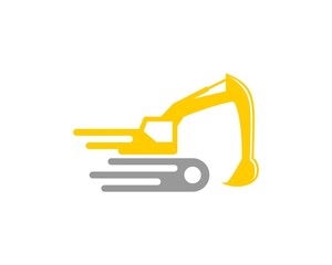 Excavator with fast speed logo