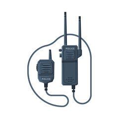 Modern Radio Transmitter Device, Police Car Communication Device Flat Vector Illustration