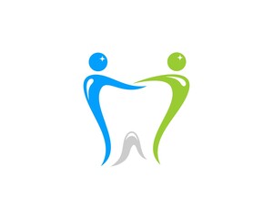 Healthy teeth connection people logo