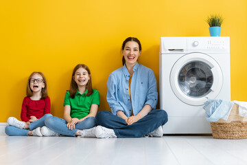 family doing laundry
