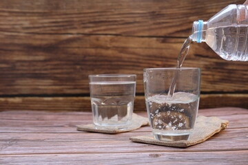 water pouring into glass