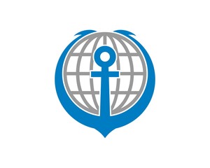 Globe with anchor logo © DitaTiara