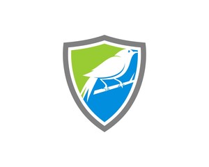 Shield with beautiful bird inside