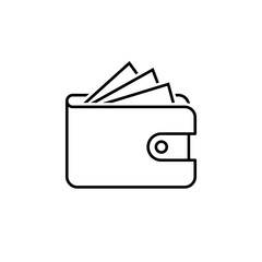 Wallet vector linear icon.