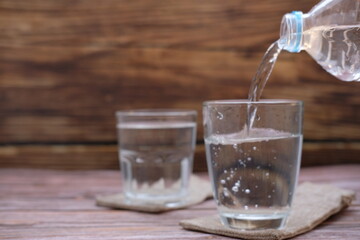 water pouring into glass