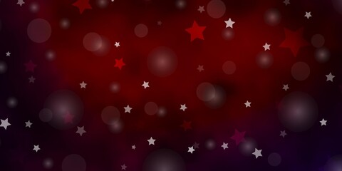 Dark Blue, Red vector background with circles, stars. Colorful illustration with gradient dots, stars. Template for business cards, websites.