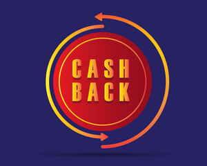 isolated cash back vector icon on a red background. refund label