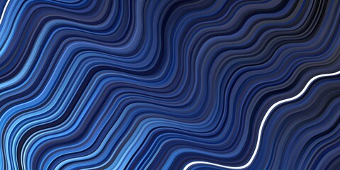 Dark BLUE vector pattern with curves. Bright sample with colorful bent lines, shapes. Design for your business promotion.