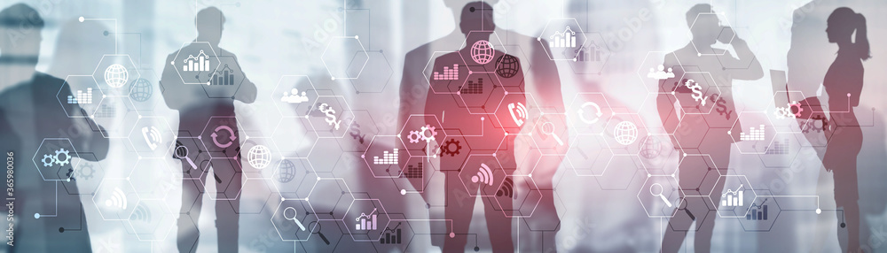 Aufkleber ict - information and telecommunication technology and iot - internet of things concepts.