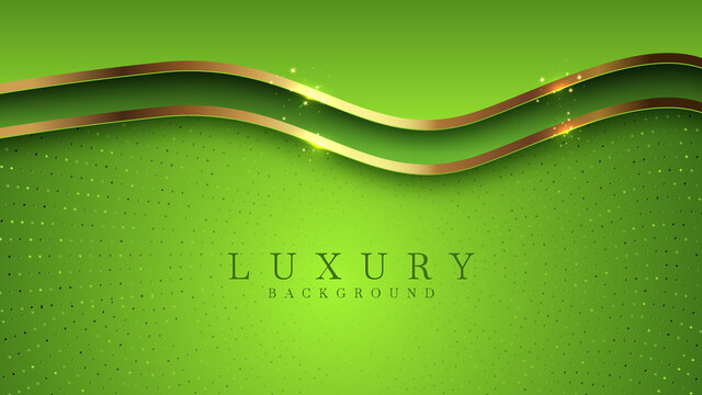 Related Green Background Luxury, With Elements Such As Glittering Golden Lines, Gradation. Vector Illustration.