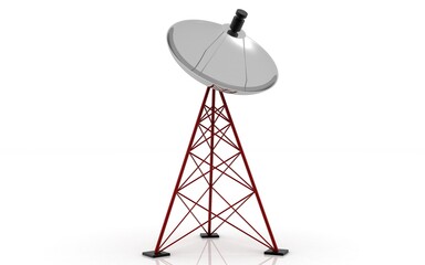 3D illustration of satellite on white background