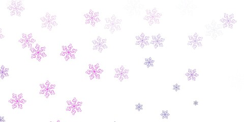 Light purple vector doodle background with flowers.