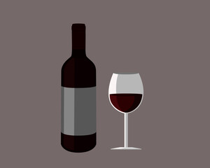 wine bottle and glass