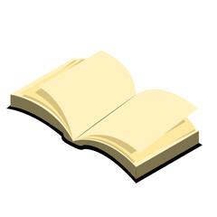 Blank opened book isometric design  icon vector illustration isolated on white background.