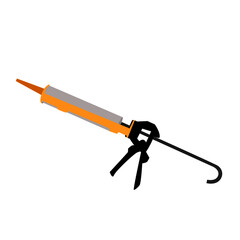 Caulk gun isolated on white background. Vector illustration.