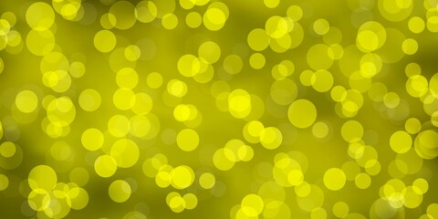 Light Yellow vector layout with circles. Colorful illustration with gradient dots in nature style. Pattern for booklets, leaflets.