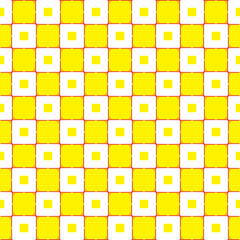 Vector seamless pattern texture background with geometric shapes, colored in yellow, red, white colors.