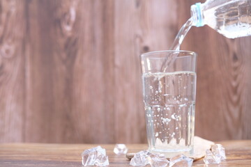 mineral water in a glass