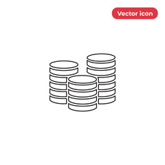 Coins icon vector. Money sign