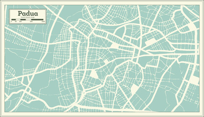 Padua Italy City Map in Retro Style. Outline Map.