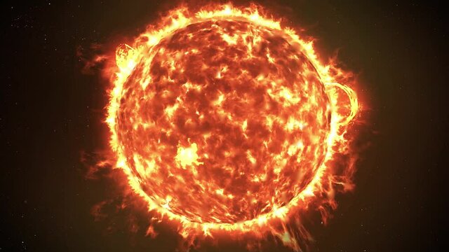 The Sun with Large Solar explosions, Realistic Red Planet
Sun surface with solar flares, 3d rendering
