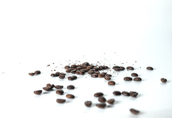 coffee beans isolated on white background.