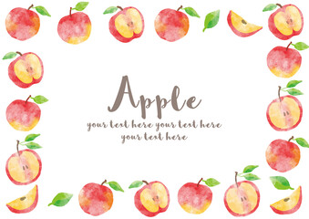 リンゴ_フレーム_水彩02