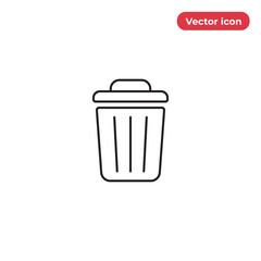 Trash can icon vector. Garbage sign