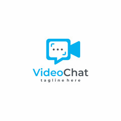 Video Chat logo design concept vector