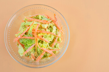 Coleslaw salad, coleslaw, carrot, mayonnaise and mustard